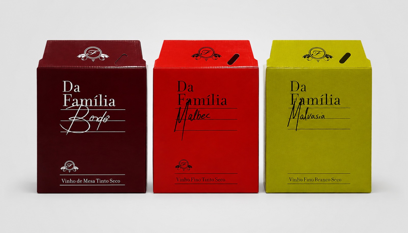 Caixas de vinho Da Família Bordô, Malbec e Malvasia
