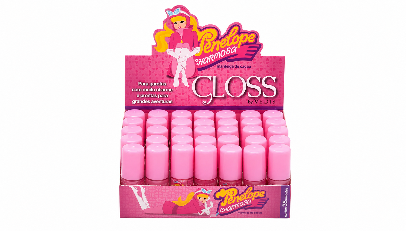 Display rosa Penélope Charmosa Gloss manteiga de cacau by Vedis